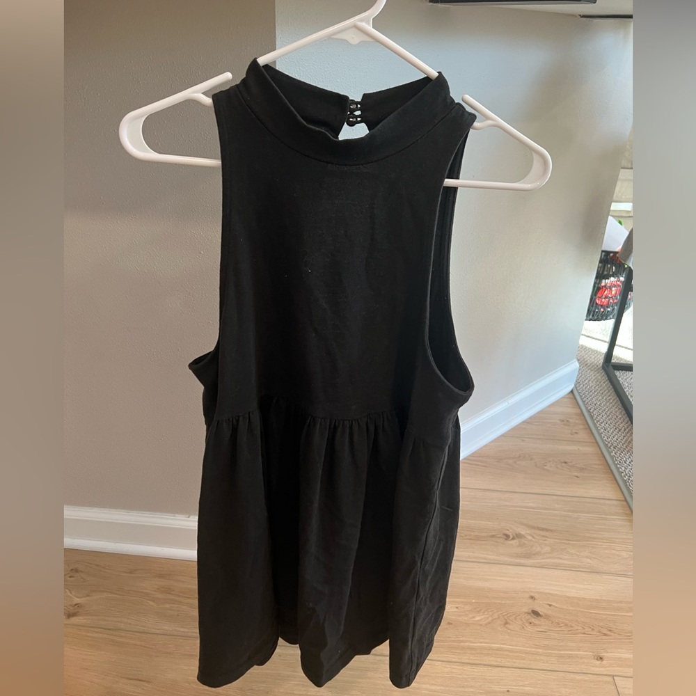 Free People - Babydoll a-line high neck open back sleeveless top